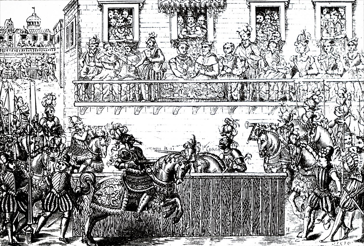 Die tödliche Verwundung von König Heinrich II. von Frankreich von Unbekannt