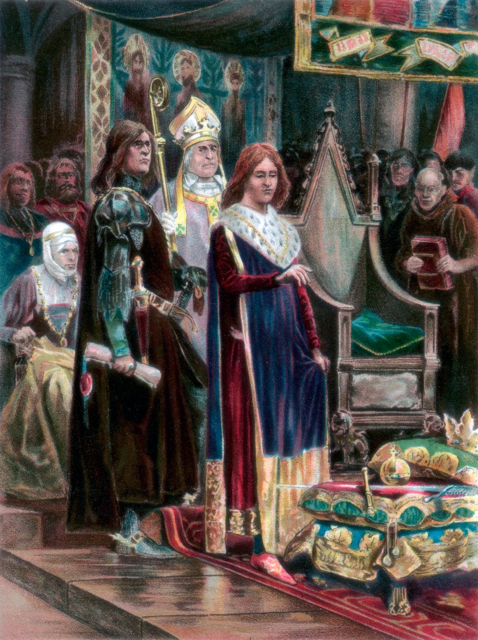 Die Investitur von Edward III. mit dem Pallium, Westminster, Lichtmess, 1327, 1902 von Unbekannt