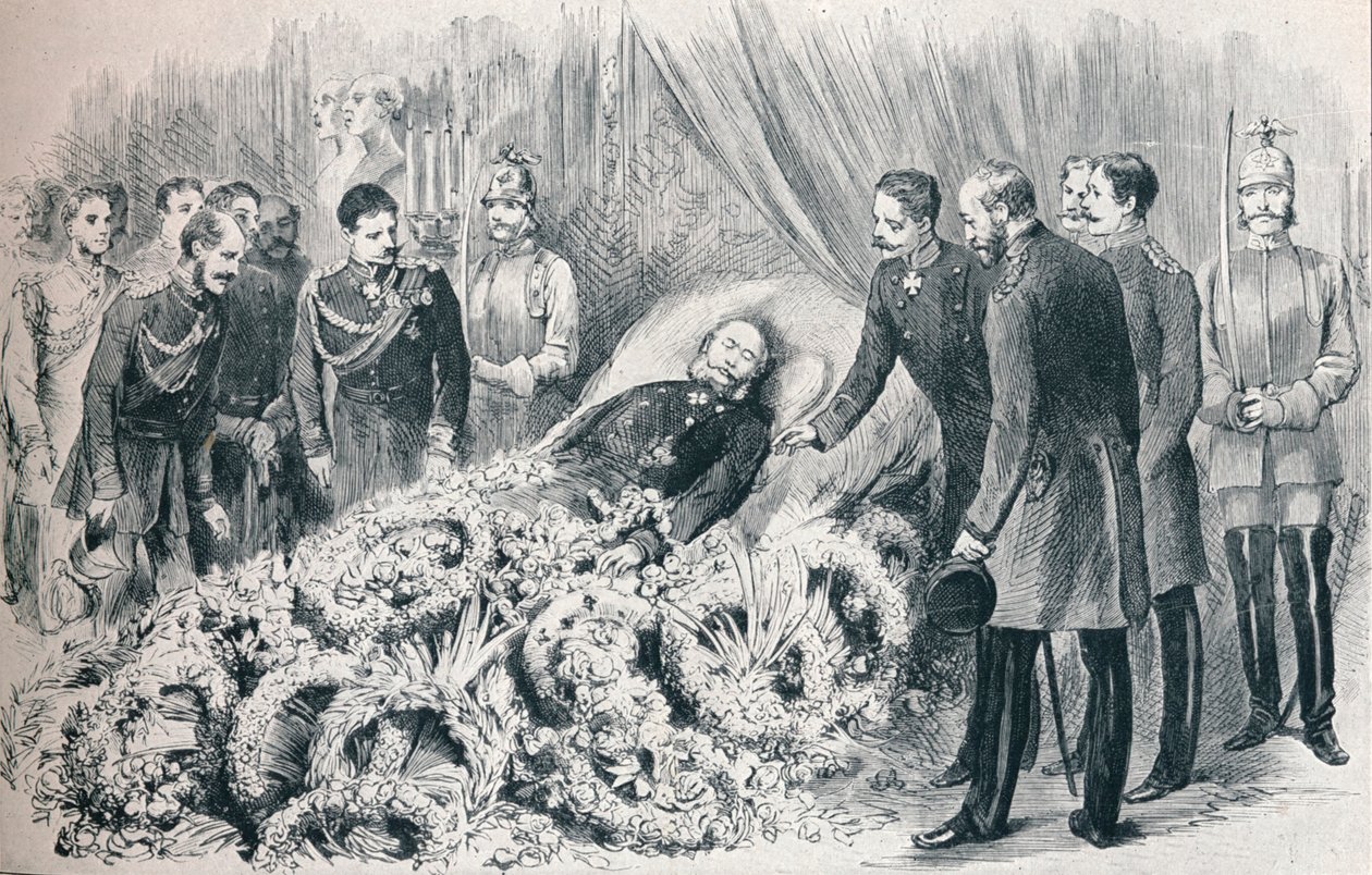 Der Tod des ersten deutschen Kaisers: das Sterbebett von Wilhelm I., 1888, 1911 von Unbekannt