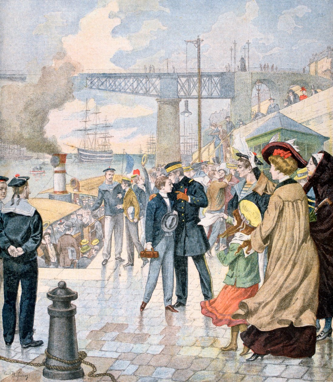 Die Rückkehr des Schiffes Borda und Einschiffung des Schiffes Fistots, Brest, Frankreich, 1902 von Unbekannt
