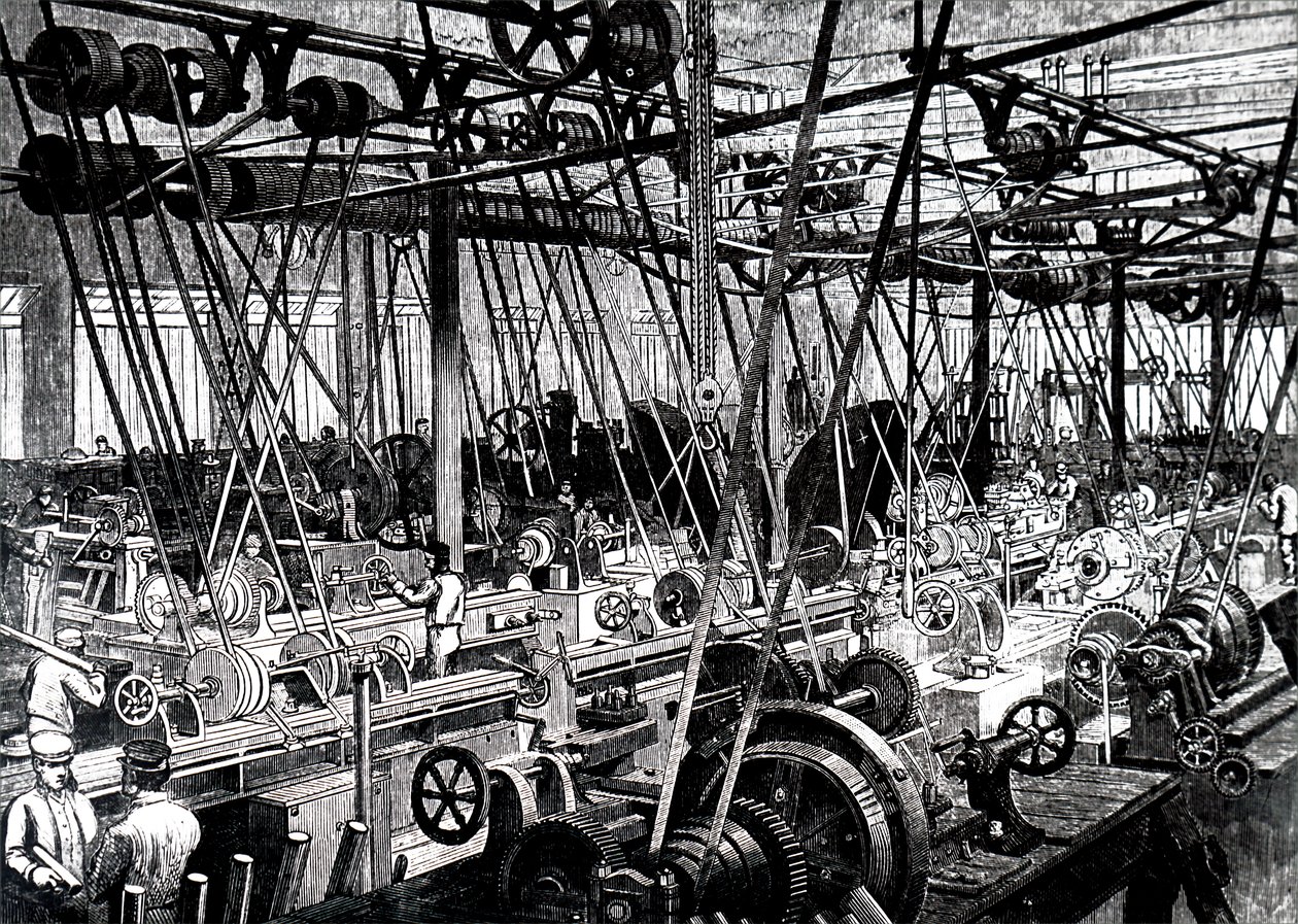 Die Werkzeug- und Drehmaschinenwerkstatt der Robert Stephenson and Company von Unbekannt