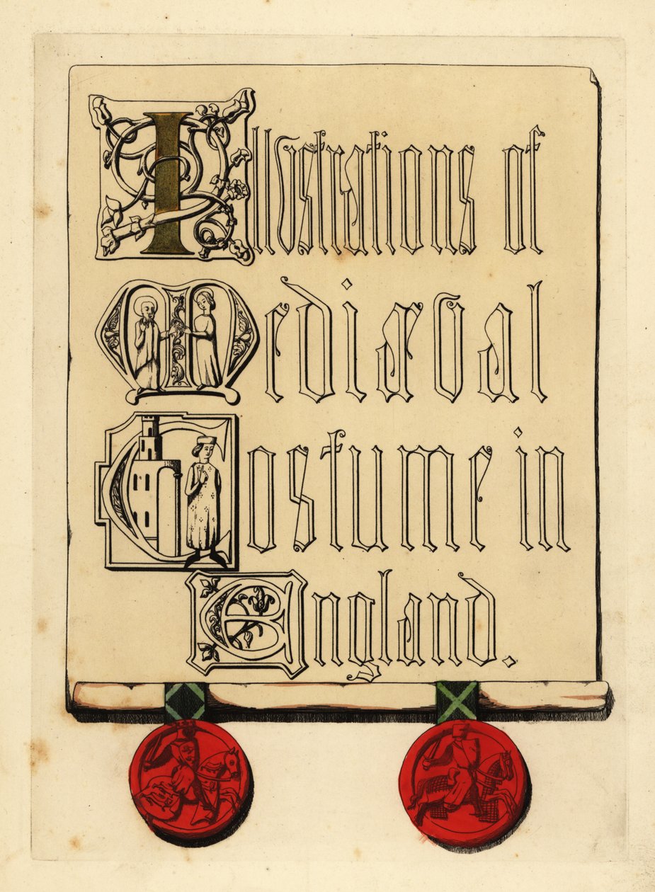 Titelseite mit beleuchteten Buchstaben und roten Wachssiegeln von Unbekannt