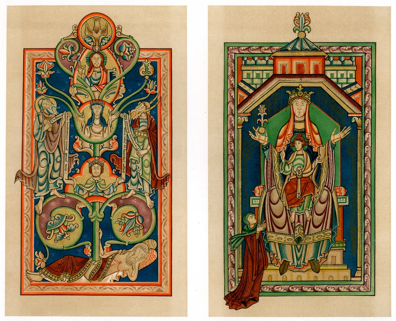 Baum Jesse und Madonna mit Kind auf dem Thron, ca. 1130-1140 von Unbekannt