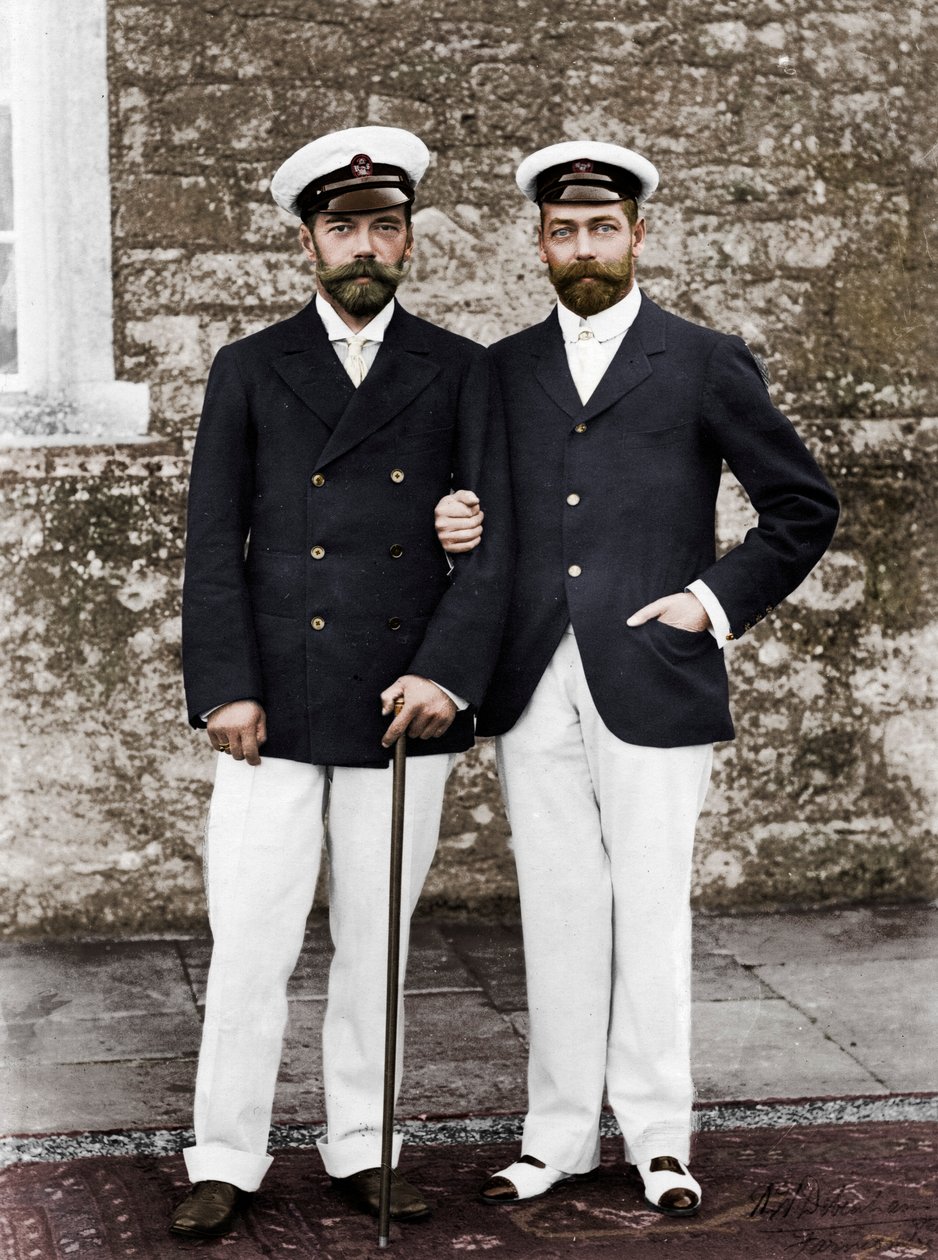 Zar Nikolaus II. von Russland und König Georg V. von Großbritannien von Unbekannt