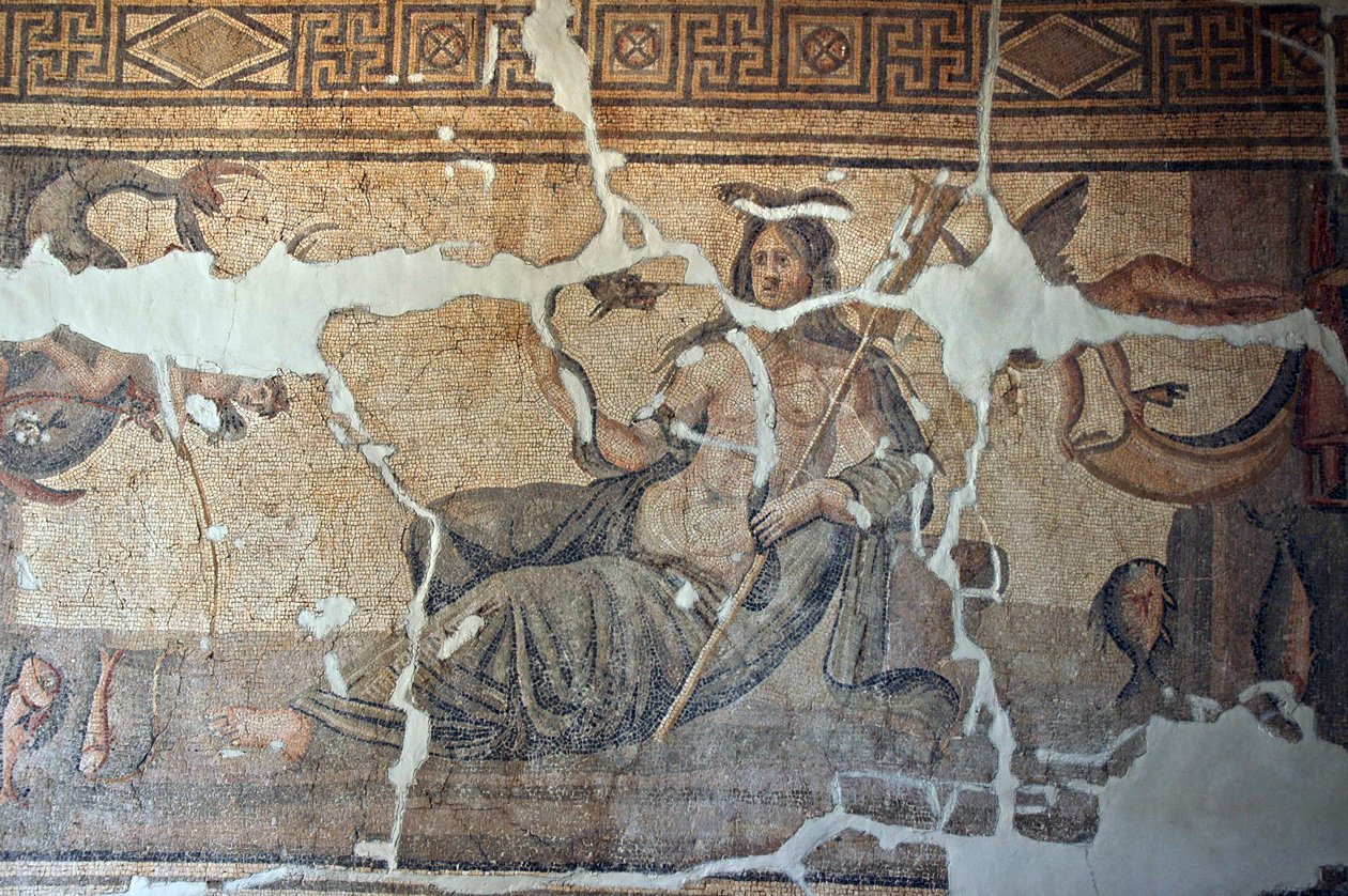 Thetis unter den Fischen, Mosaik aus Iskenderum, Türkei von Unbekannt