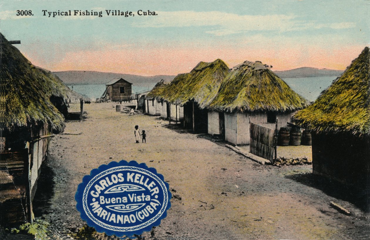 Typisches Fischerdorf, Kuba, 1912 von Unbekannt