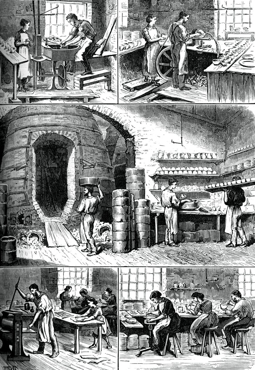 Verschiedene Töpferprozesse, ca. 1880 von Unbekannt