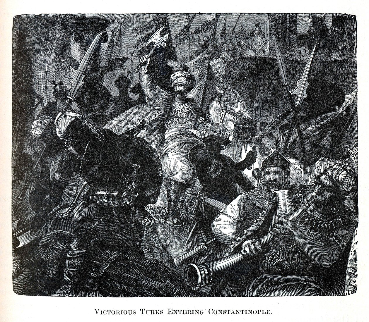 Siegreiche Türken betreten Konstantinopel, 1882 von Unbekannt