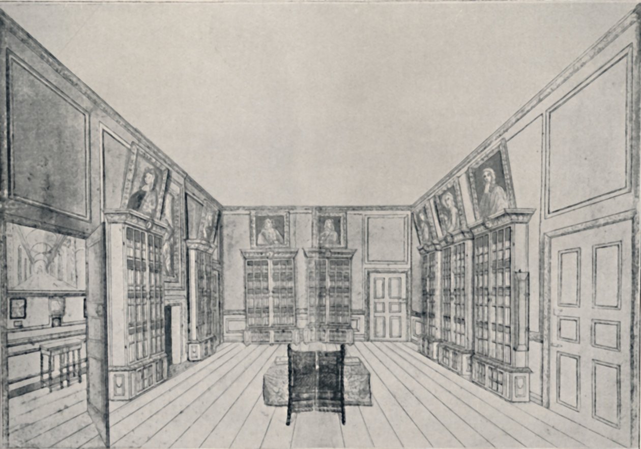 Blick nach innen auf Samuel Pepys Bibliothek im York Building, 1928 von Unbekannt