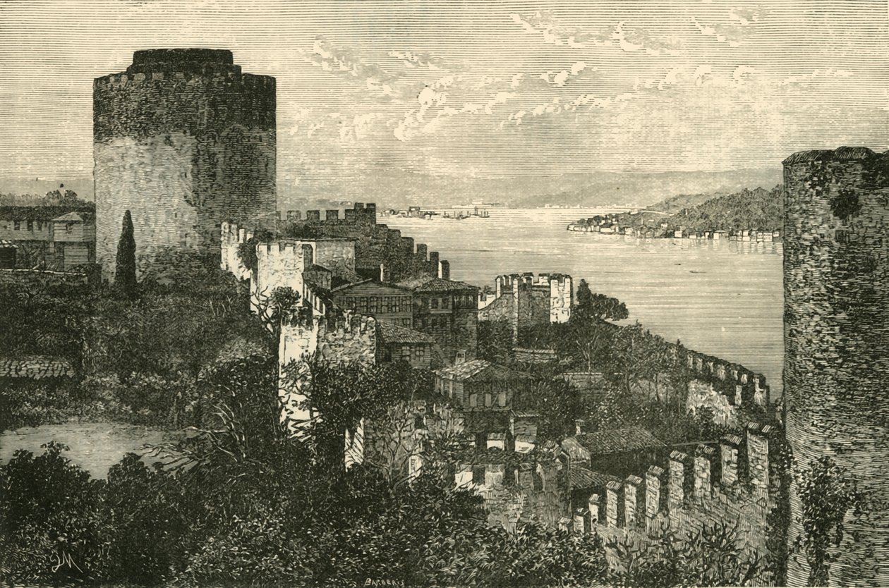 Blick auf den Bosporus: Die Burg von Europa, 1890 von Unbekannt