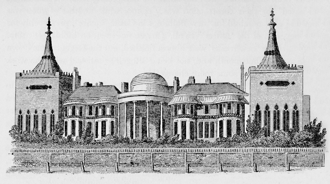 Blick auf den Pavillon von Wrights Circulating Library von Unbekannt