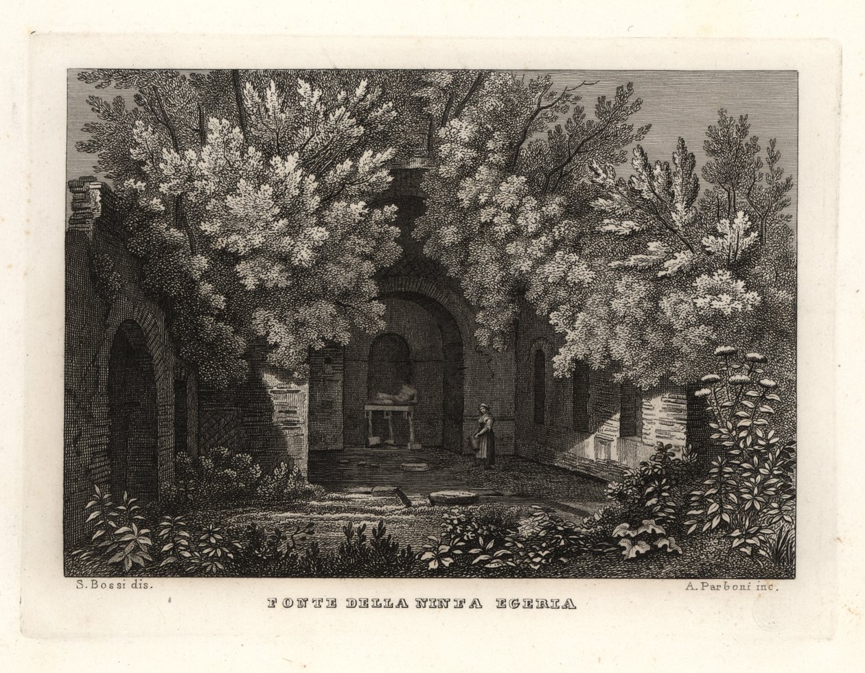 Ansicht der Quelle der Nymphe Egeria, Fonte della Ninfa Egeria, Parco Cafarella, Rom von Unbekannt