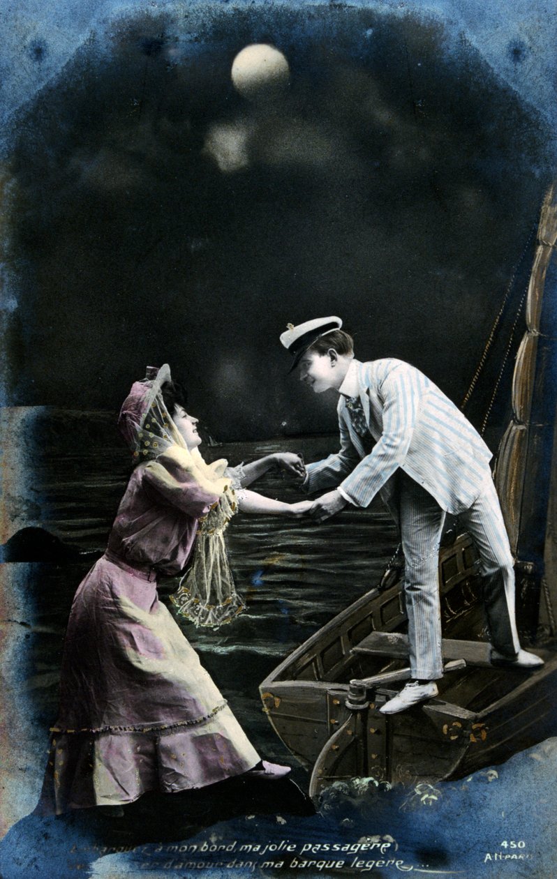 Vintage französische Postkarte, ca. 1900 von Unbekannt