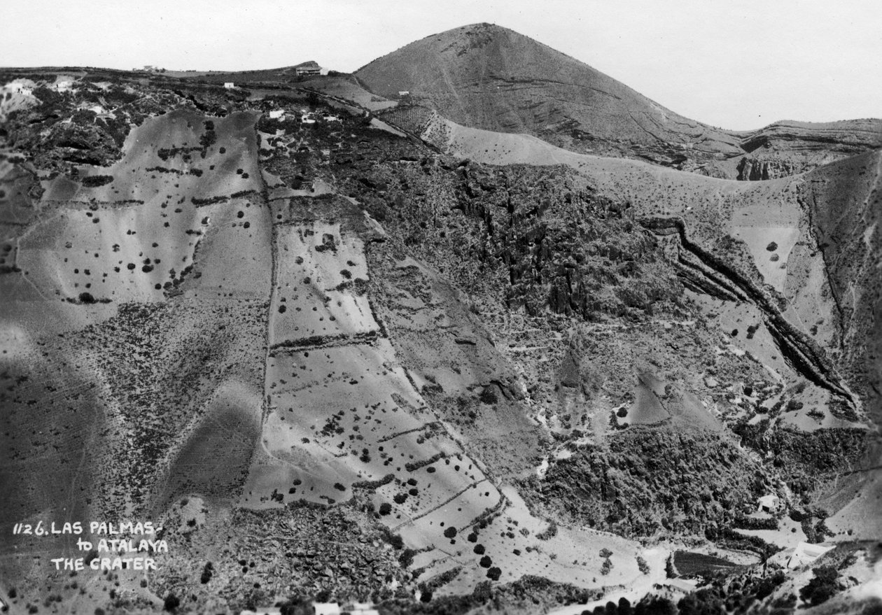 Vulkanischer Krater zwischen Las Palmas und Atalaya, Gran Canaria, Kanarische Inseln, Spanien, 20. Jahrhundert von Unbekannt