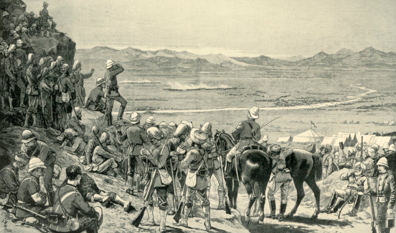 Beobachtung der Flucht der afghanischen Truppen vom Bab Wali Berg, 1. September 1880, 1901 von Unbekannt