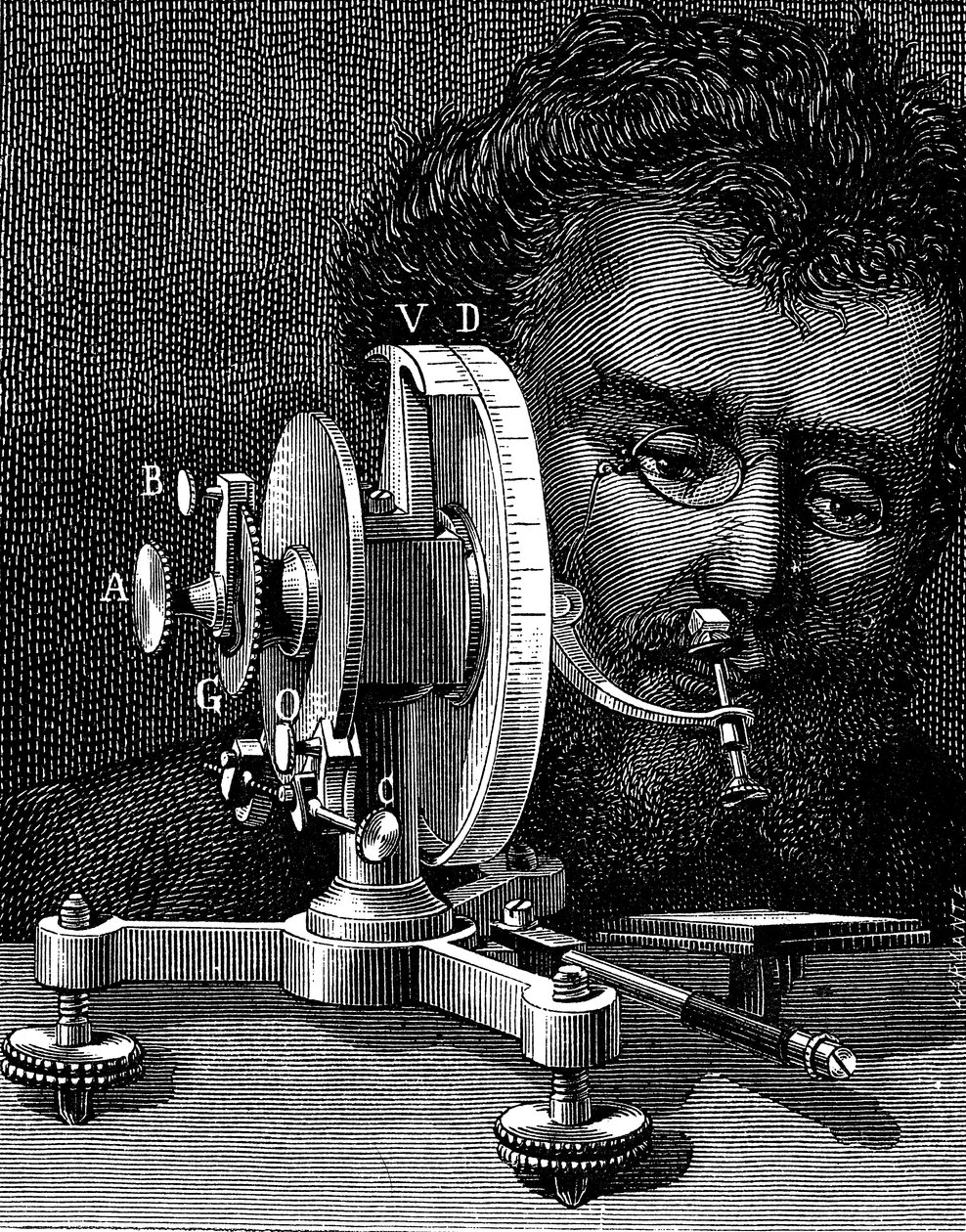 William Wollastons reflektierender Goniometer zur Messung der Winkel von Kristallen, 1874 von Unbekannt