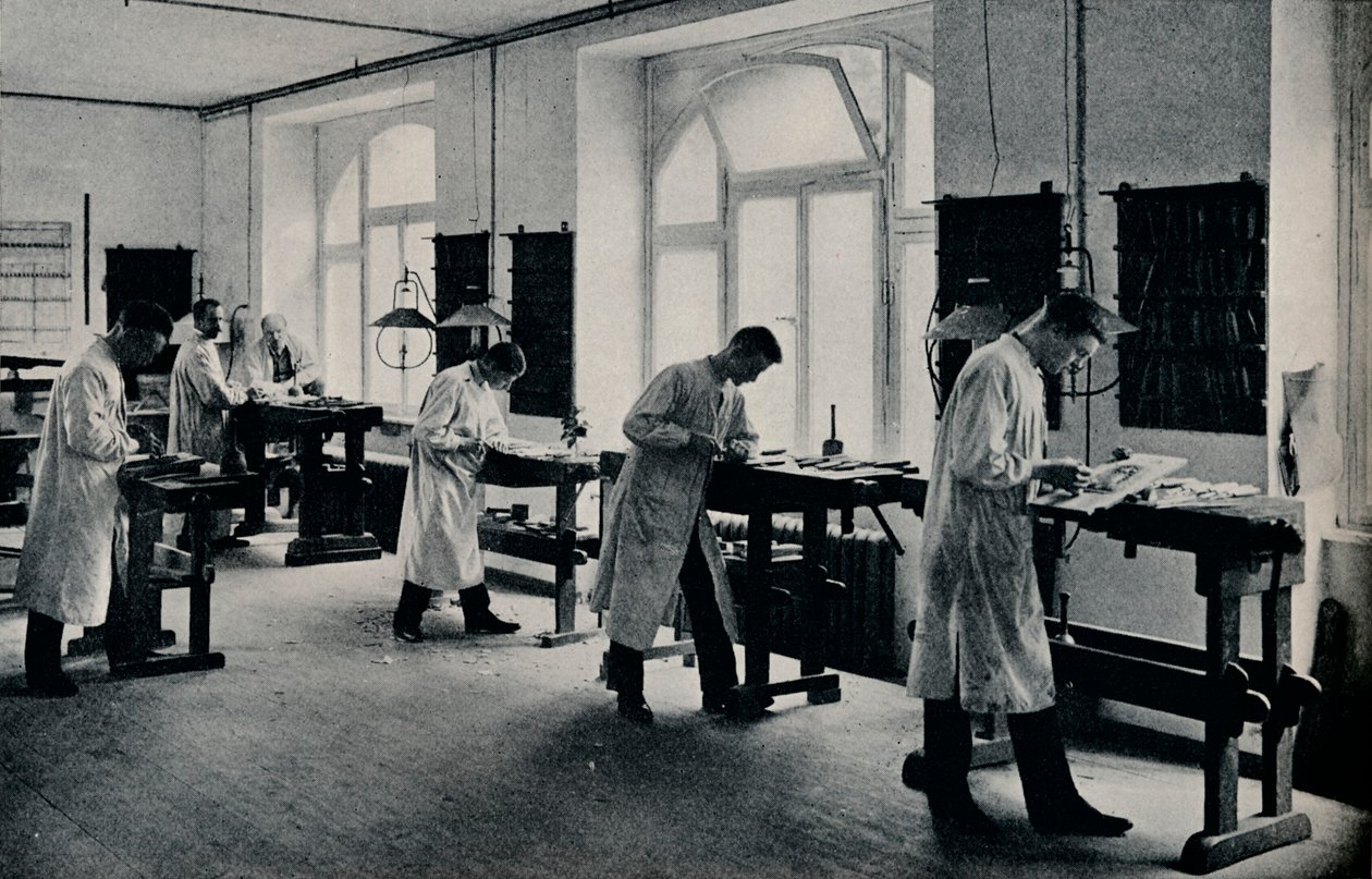 Werkstatt der Kunst- und Handwerksschule, Flensburg, Deutschland, um 1908 von Unbekannt