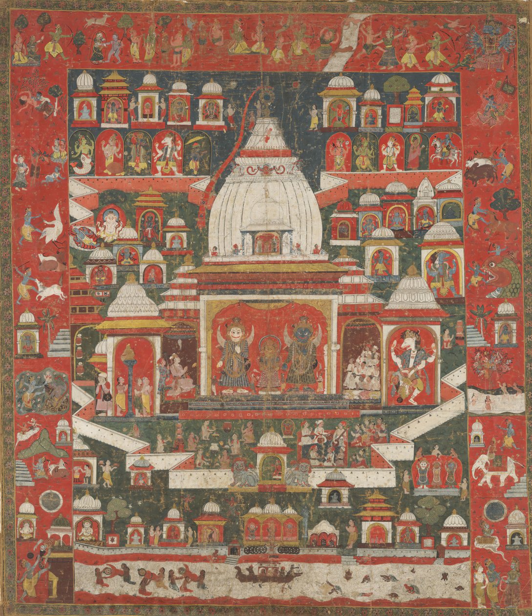 Verehrung von Lord Jagannatha in seinem Tempel in Puri, erste Hälfte des 18. Jahrhunderts von Unbekannt