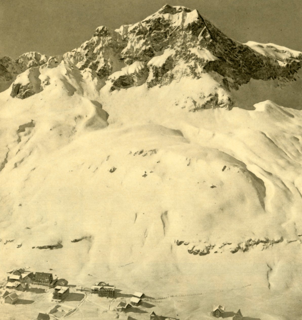 Zürs und der Hasenfluh-Gipfel, Vorarlberg, Österreich, um 1935 von Unbekannt