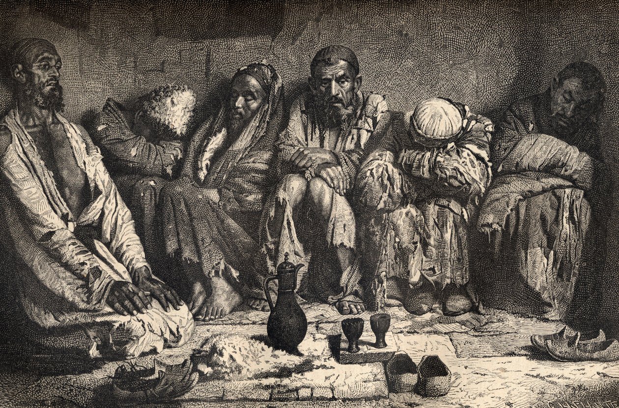 Eine Opiumhöhle in Zentralasien, Illustration aus 
