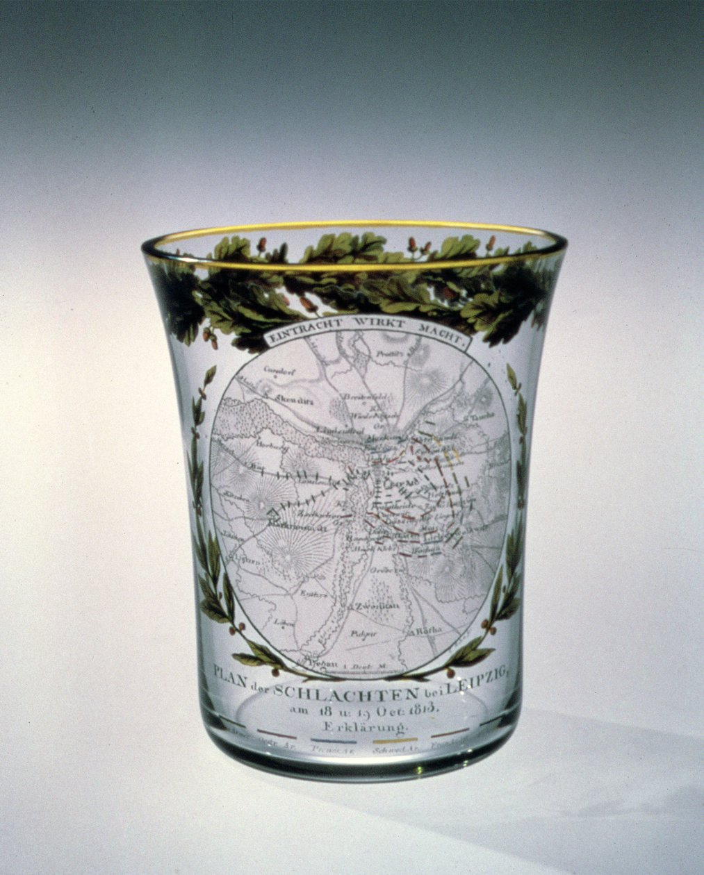 Geblasener, gefärbter und emaillierter Becher, dekoriert von Samuel Mohn, 1813-14 von Unbekannt Unbekannt