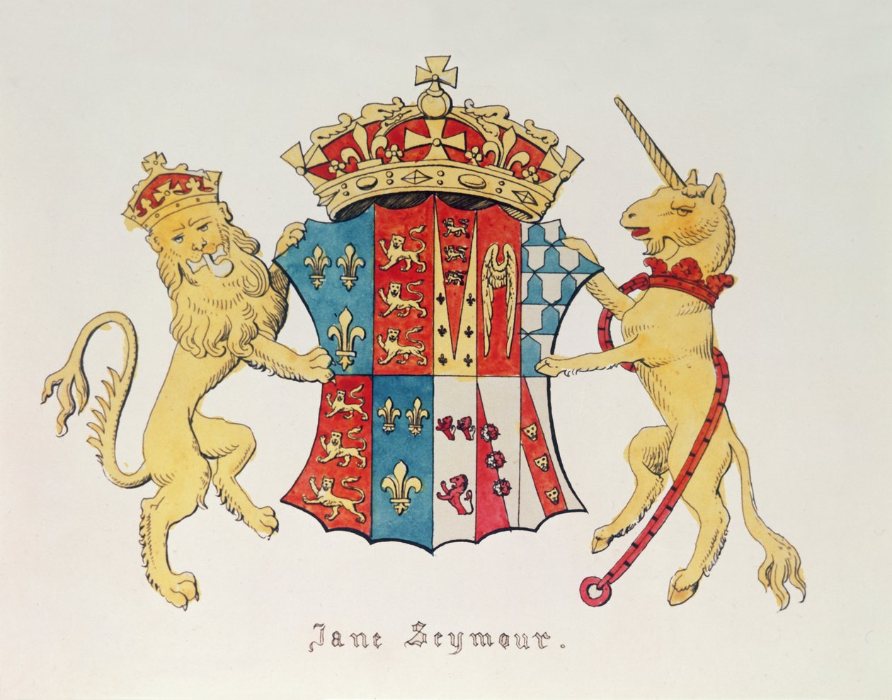 Wappen von Jane Seymour (ca. 1509-37), dritte Frau von König Heinrich VIII. von England (1491-1547) von Unbekannt Unbekannt