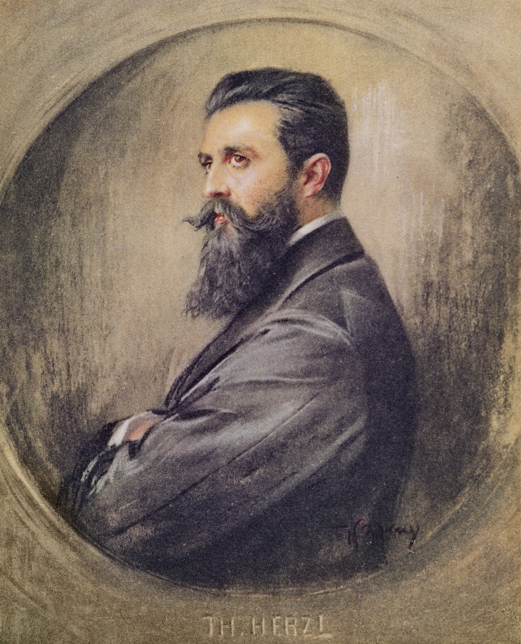 Porträt von Theodor Hertzl (1860-1904) von Unbekannt Unbekannt