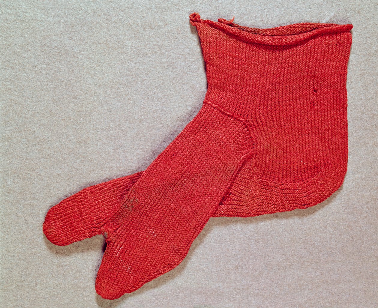 Socke, eine von einem Paar aus Ägypten, Ägyptisch-Römische Periode, 4.-5. Jahrhundert von Unbekannt Unbekannt