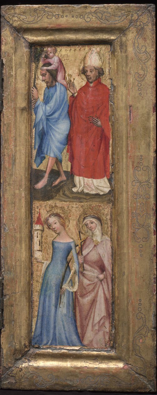 St. Christophorus und St. Erasmus, St. Barbara und eine andere Heilige von Unbekannt Unbekannt