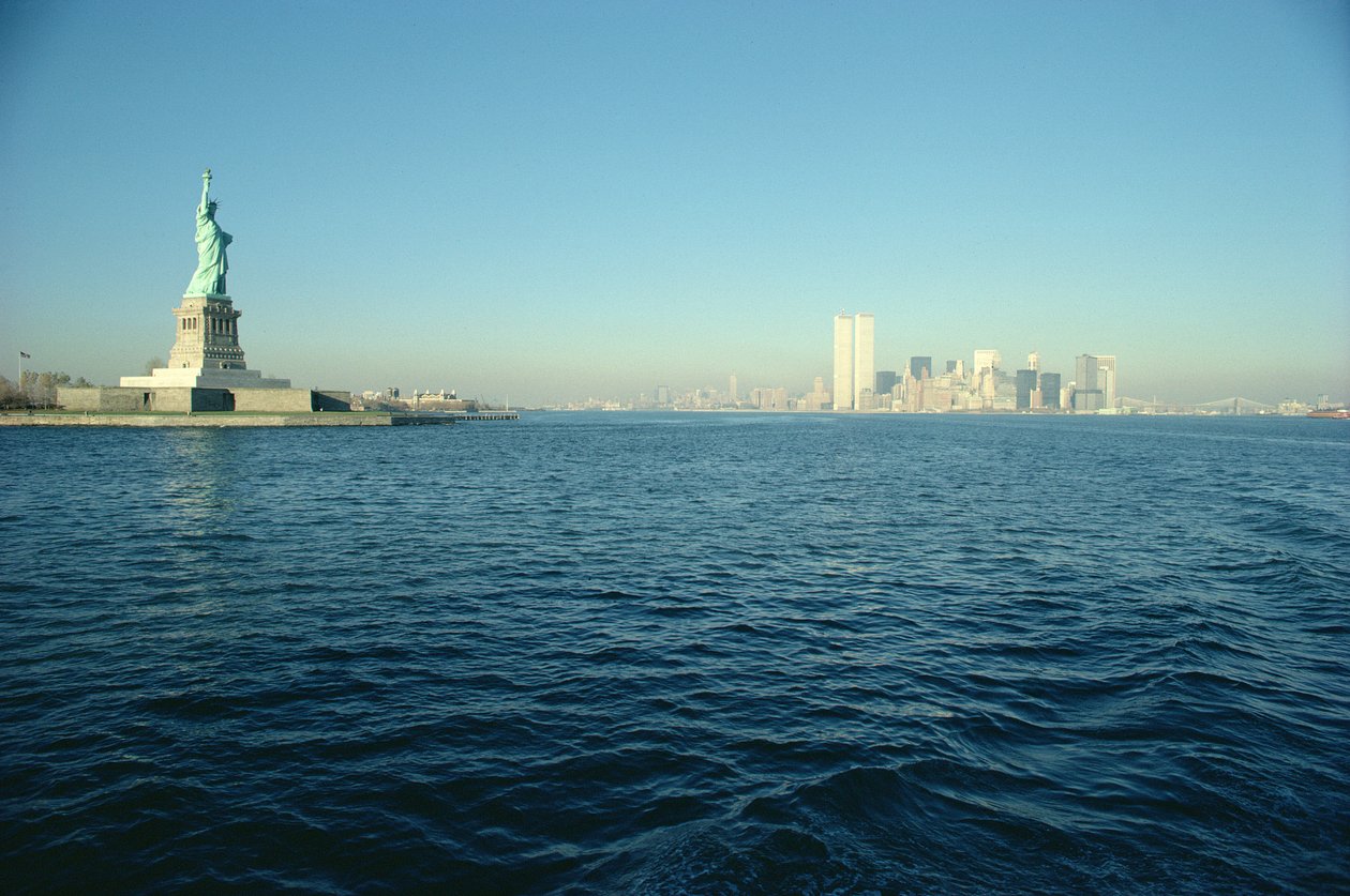 Ansicht der Freiheitsstatue und des südlichen Endes der Insel Manhattan von Unbekannt Unbekannt