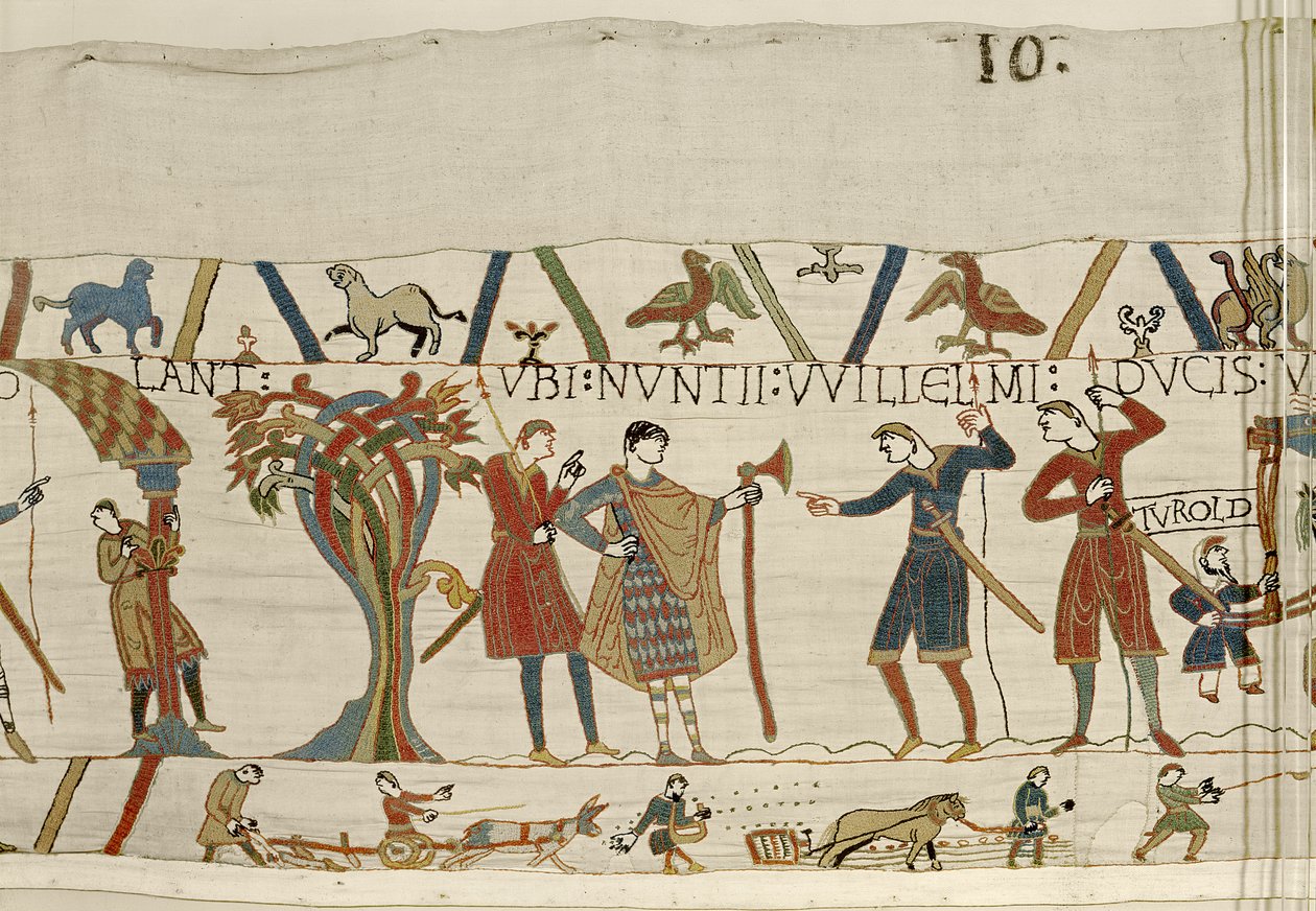 Gesandte von Herzog Wilhelm werden zu Graf Guy von Ponthieu geschickt, Teppich von Bayeux von Unbekannt Unbekannt