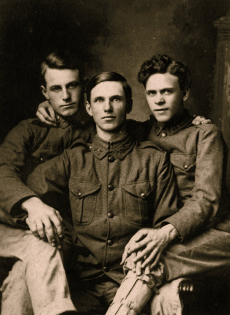 Porträt von drei engen Freunden, ca. 1918 von Unbekannt Unbekannt
