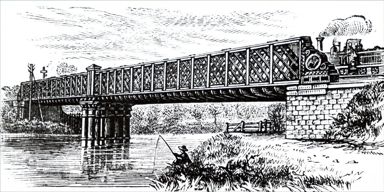 Eine Fachwerkbrücke von Unbekannt