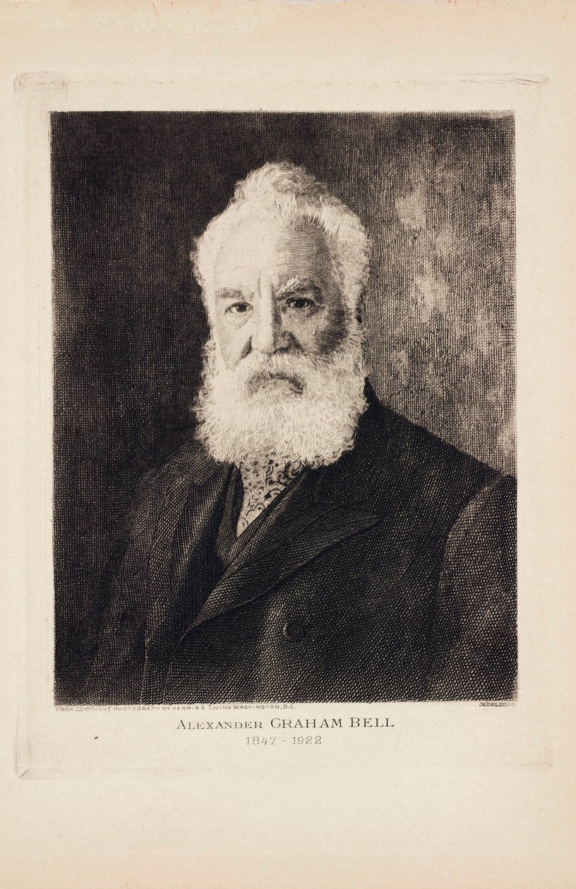 Alexander Graham Bell, schottisch-amerikanischer Erfinder und Telefonpionier von Unbekannt