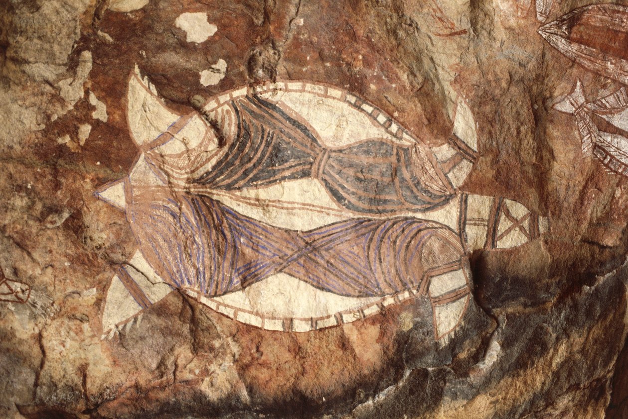 Australien, Northern Territory, Arnhem Land, Kakadu-Nationalpark, Nourlangie Rock, Aborigine-Felsmalereien von William M. Timlin