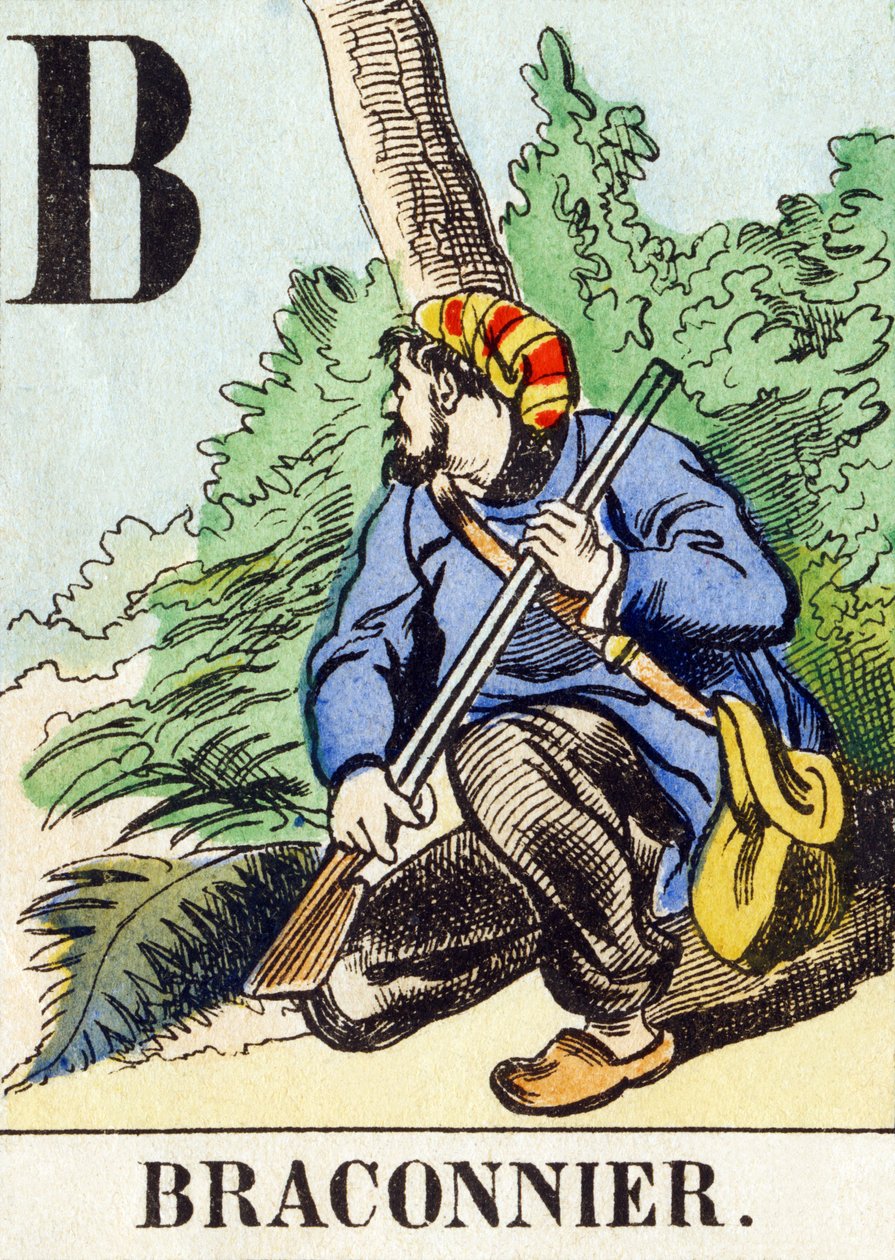 B: Wilderer - Das Jagd-Alphabet, ca. 1890 von Unbekannt
