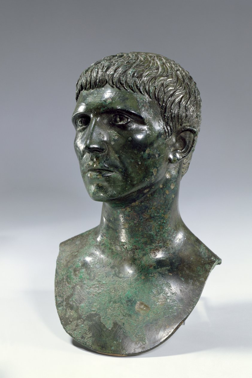 Bronzekopf eines Mannes, Römisch, Anfang des 1. Jahrhunderts v. Chr. oder 2. Jahrhundert n. Chr. von Unbekannt