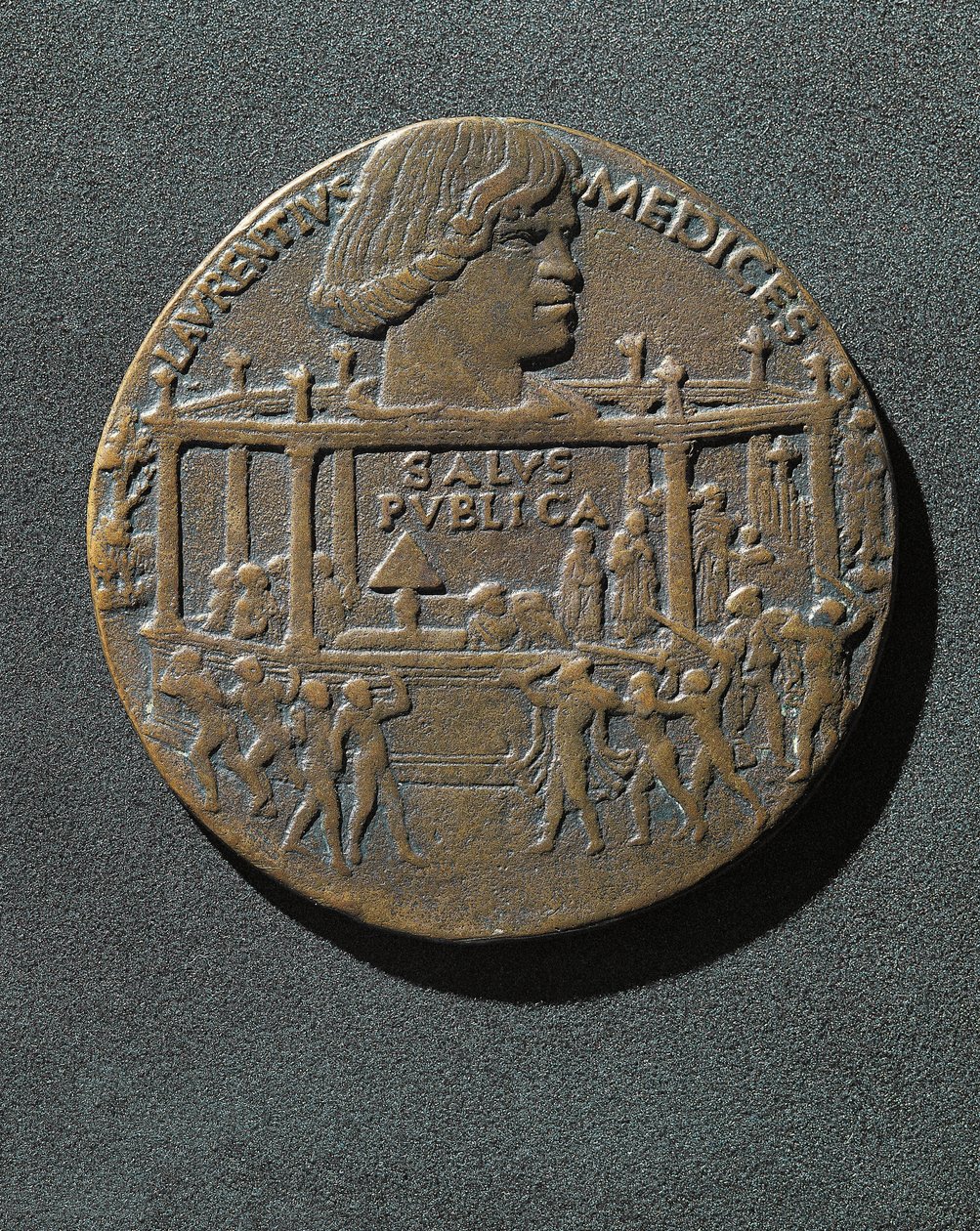 Bronzemedaille zur Erinnerung an Giuliano de Medici von Benjamin Baud