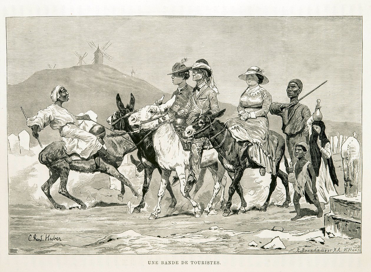 Karikatur westlicher Touristen in Ägypten - Illustration aus dem Atlas von Ägypten von Unknown