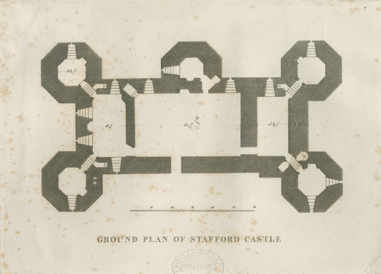 Castle Church - Stafford Castle: Gravur, nd [19. Jahrhundert] von Unbekannt