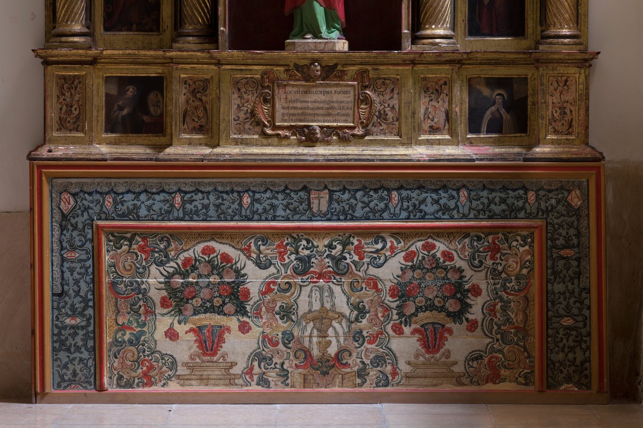 Kollegiatskirche. Innenraum. Nordschiff. Altar (San Jose). Antependium. 18. Jahrhundert. von Unbekannt