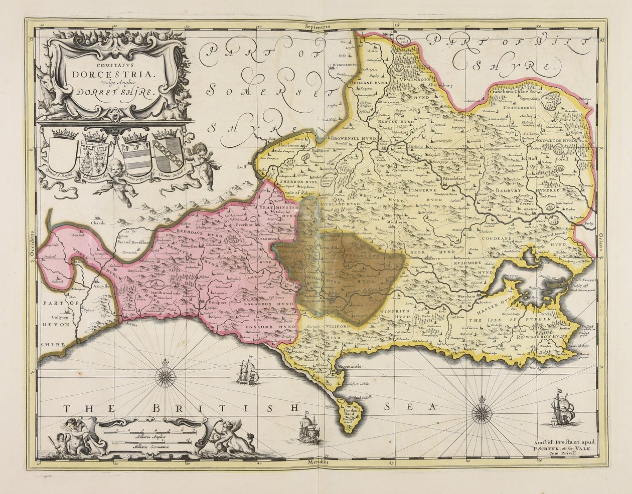 Comitatus Dorcestria vulgo anglice Dorset Shire von Unbekannter Künstler