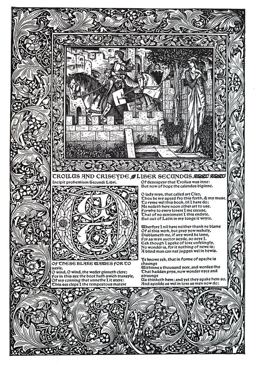Dekoratives Gedicht von Geoffrey Chaucer von Unbekannt