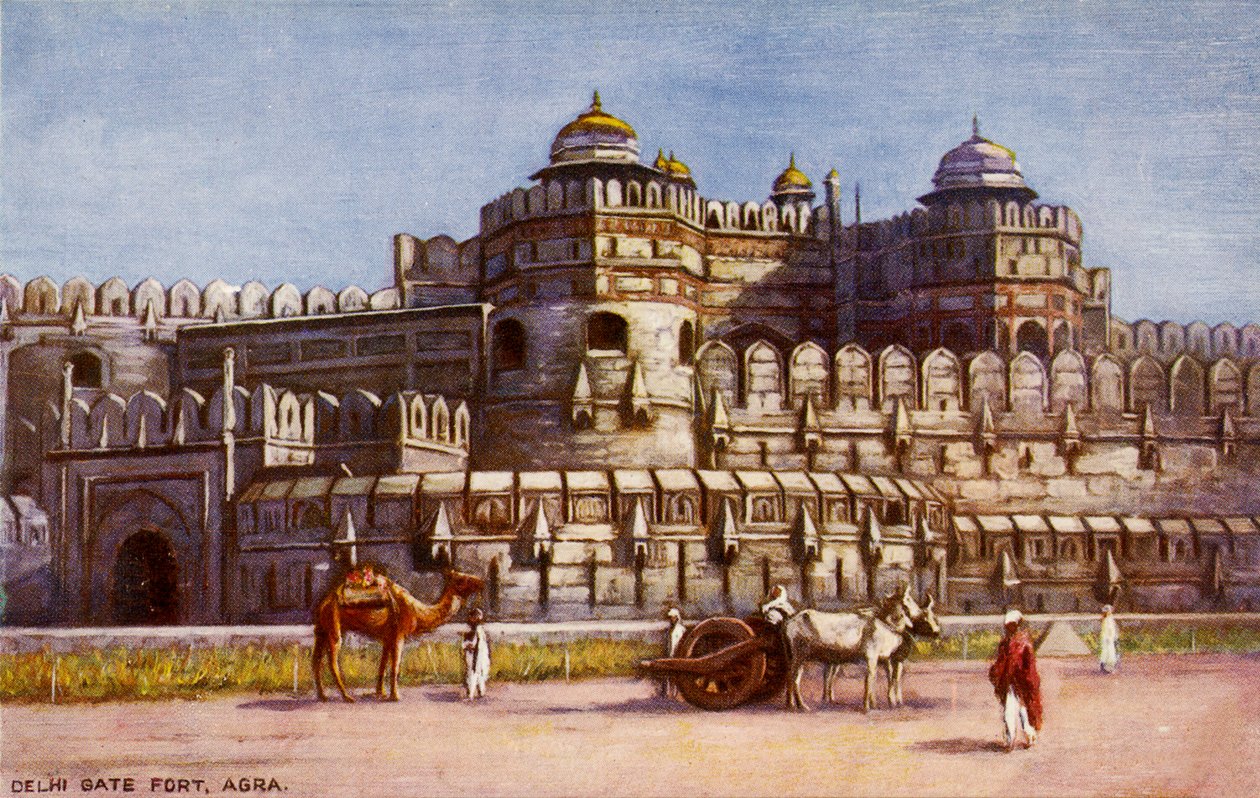 Delhi Gate Fort, Agra, frühes 20. Jahrhundert (Postkarte) von Unbekannter Künstler