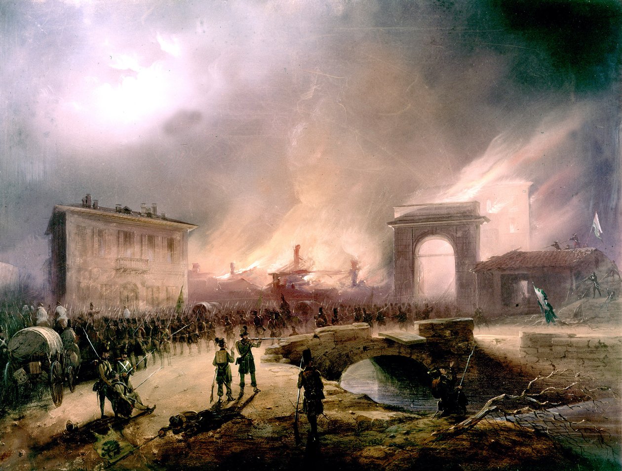 Brand und Eroberung Roms durch die Italiener am 20. September von Unbekannter Künstler