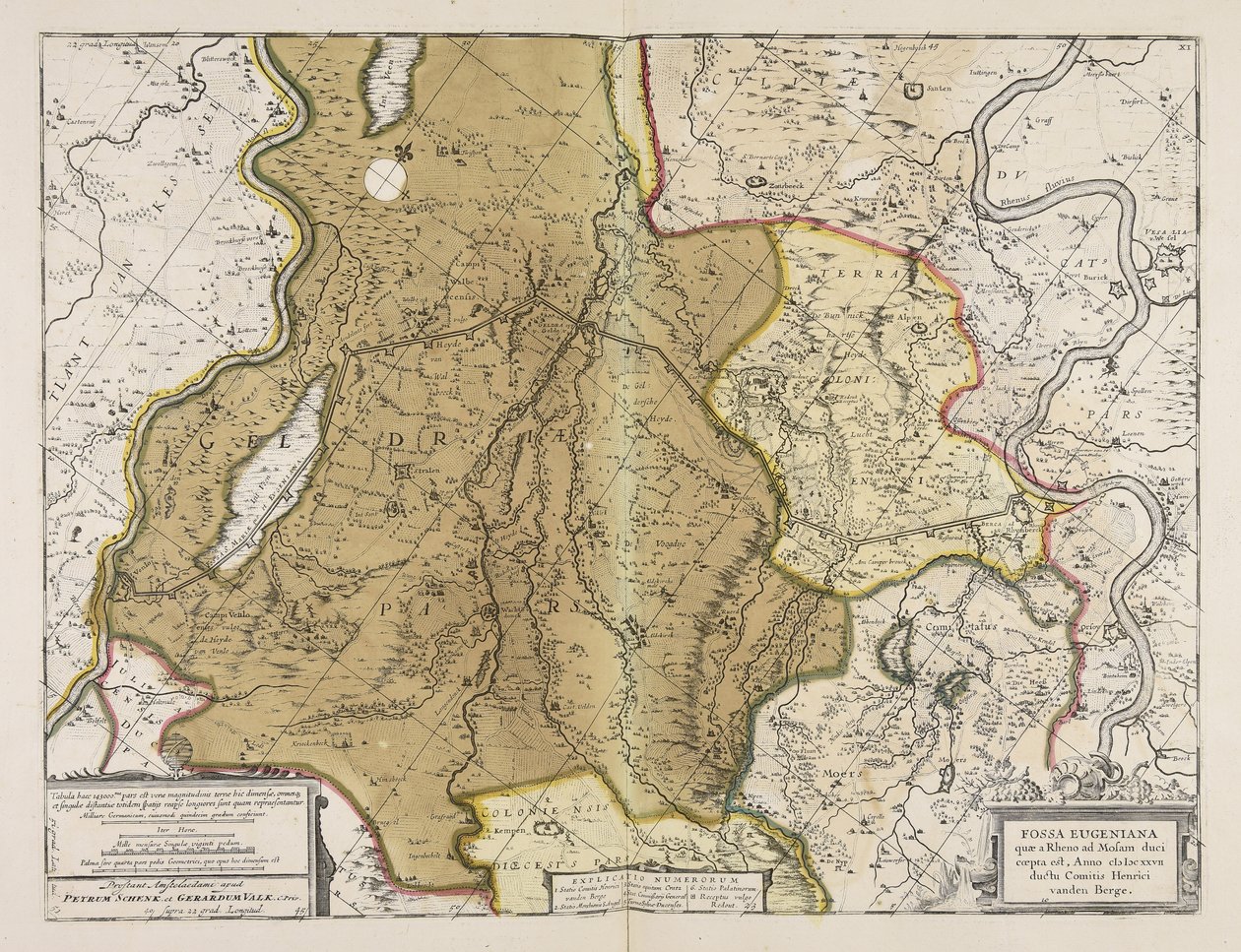 Fossa Eugeniana, die vom Rhein zur Maas geführt wurde, begonnen im Jahr MDCXXVII unter der Leitung von Graf Henricus vanden Berge von Unbekannter Künstler