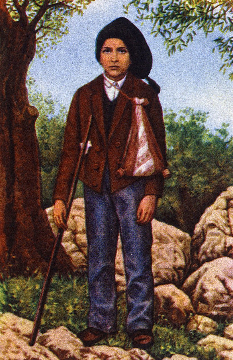 Francisco Marto, der die Jungfrau Maria in Fatima im Jahr 1917 sah, ca. 1920-1930 (Postkarte) von Unbekannter Künstler