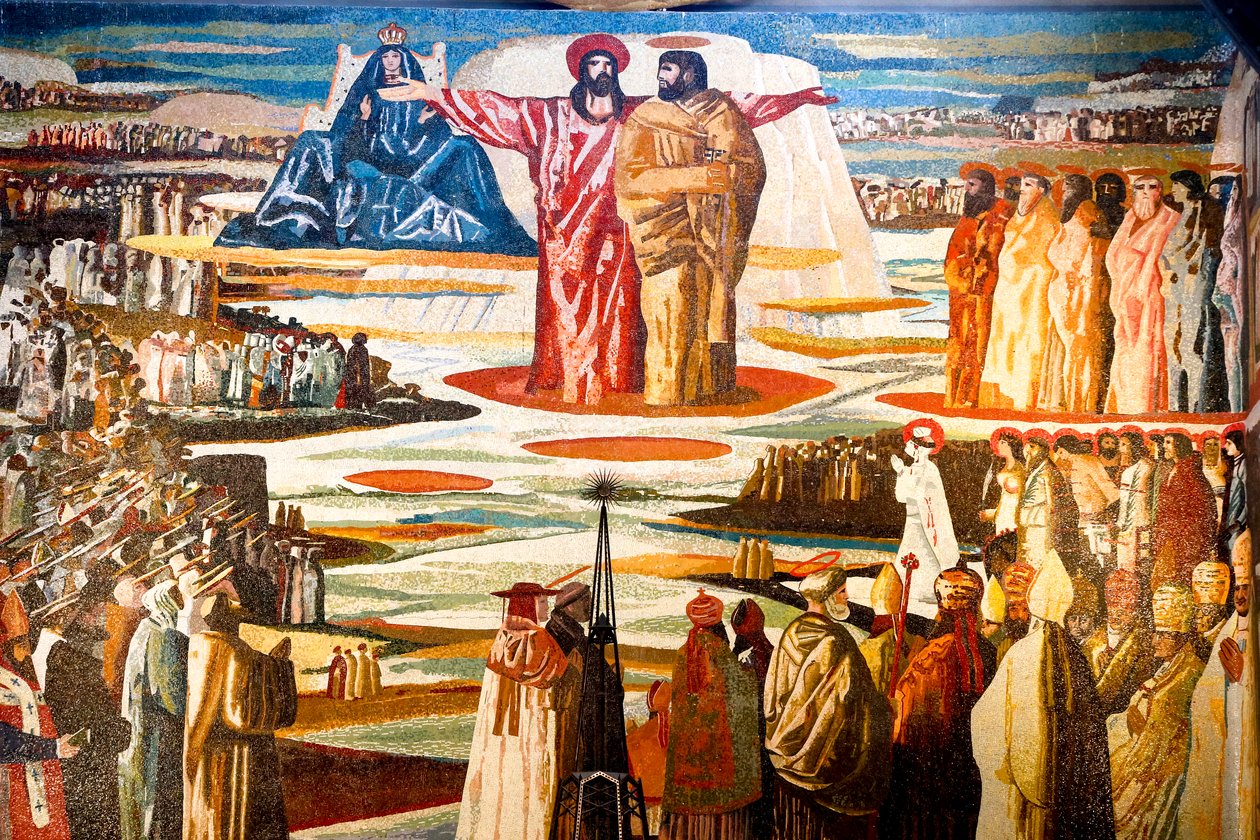 Fresko in der Verkündigungsbasilika, Nazareth, Galiläa, Israel. (Foto) von Unbekannt