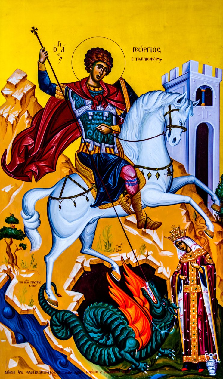 Ikone des Heiligen Georg, Moni Karydi, Kreta, Vamos, Kreta, Griechenland von Unbekannter Künstler