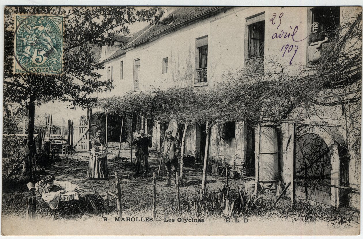 Île de France, Val de Marne (94), Marolles en Brie (Marolles-en-Brie): Les Glycines - Postkarte datiert 1907 von Unknown